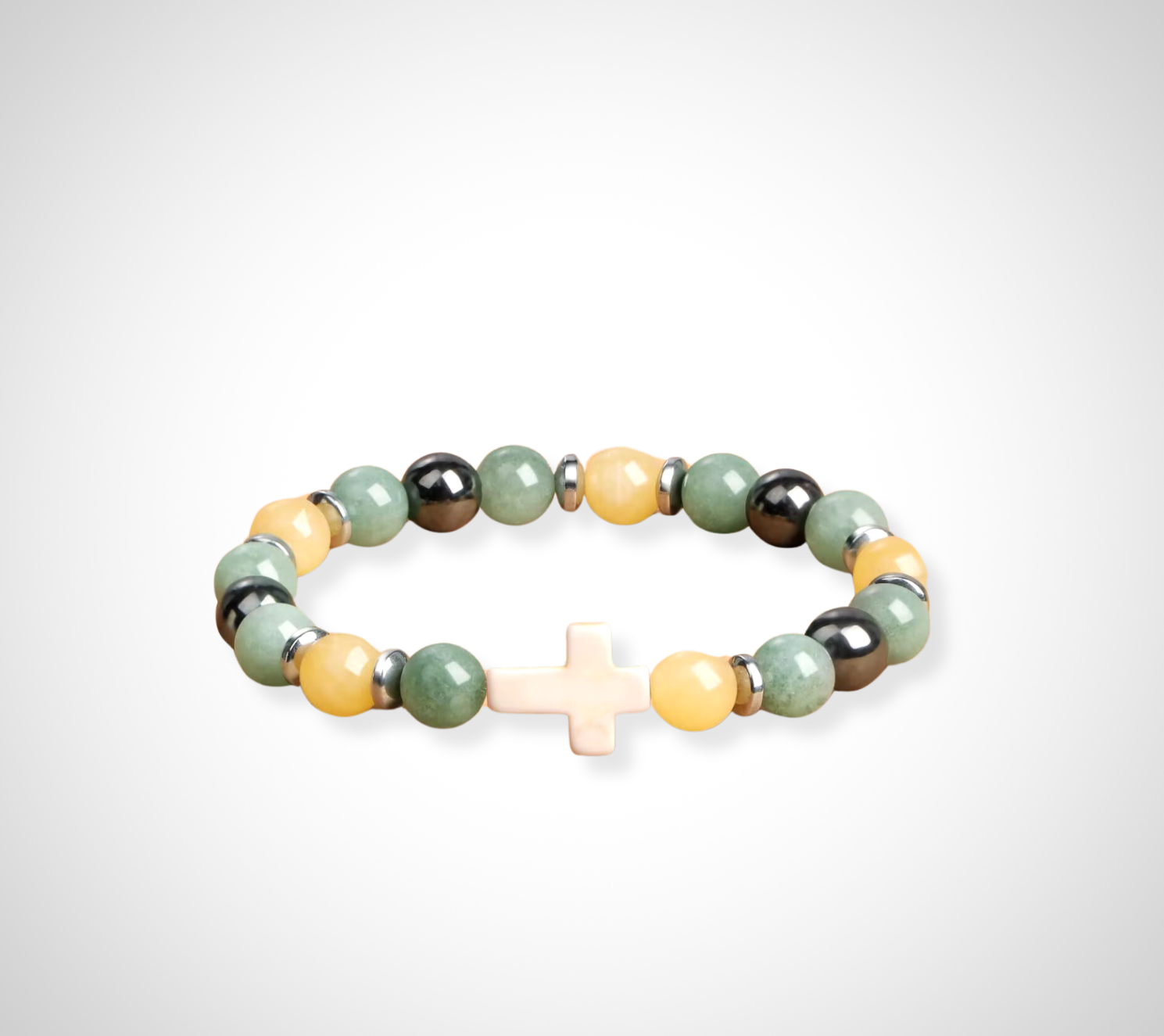 Earth Tones Cross Bracelet